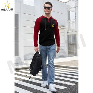 Sweat-shirt à capuche avec col contrastant et cordon de serrage, manches longues, décontracté, sportif, mode pour homme - Product Image 5