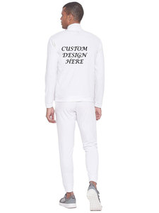 Full <b>white</b> <b>tracksuits</b> sets men training wear wholesale prize jogging suits with custom logo printed - Product Image 2