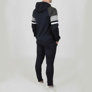 Haute qualité personnalisé unisexe décontracté Gym survêtement ensembles hommes Zip coton veste pantalon à capuche col survêtements solide imprimé Logo - Product Image 2