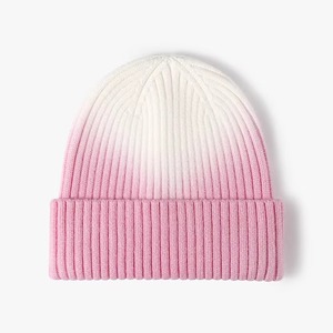 Conception délavée teinture coton polaire doublure jacquard hommes tricotés chapeaux hiver bonnets casquettes chapeaux chauds matériel personnalisé Style bonnet casquettes - Product Image 1