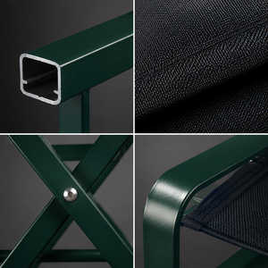 Chaise de juge de tennis, chaise pliante en aluminium avec siège en maille résistant aux intempéries, verte, pour terrains de padel, mobilier de tournoi pour clubs - Product Image 3
