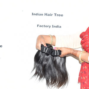 Extensions de cheveux humains indiens vierges Remy, ondulés et lisses, non traités, cuticules alignées, qualité fabricant, couleur noire - Product Image 3