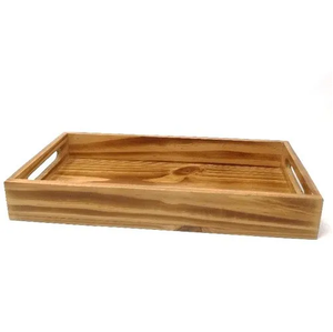 ถาดเสิร์ฟไม้อาเคเซียถาดโลหะตกแต่งที่จับแบบชนบทถาดขนมไม้ - Product Image 3