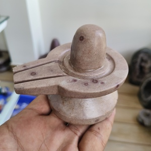 Narmadeshwar shivling jaladhari shiva lingum หินขัดแบบดั้งเดิมล้างทำความสะอาดได้ทำด้วยมือ - Product Image 3