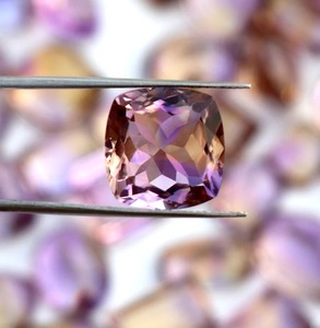 Piedra Preciosa de Ametrino 100% Natural de Calidad AA, Forma Cuadrada, Certificada por Terceros, Piedra Suelta Tallada, Minas Gerais, para Joyería - Product Image 1