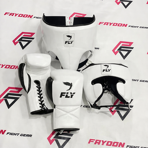Conjunto de Boxeo Personalizado con Logotipo a Color, Blanco y Rojo, con Cordones, para Sparring, con Protector de Cabeza Ajustable y Protector Inguinal para Entrenamiento de Muay Thai - Product Image 2