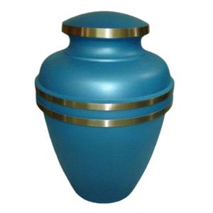 Urnas de cremación para adultos de latón verde real de alta calidad con bandas doradas para cenizas humanas, urnas funerarias de Metal Premium - Product Image 3