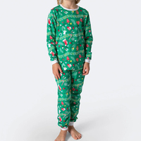 Ensemble de pyjama décontracté de Noël pour adultes, 100% polyester, t-shirt à manches longues et pantalon, tenue de détente pour l'hiver
