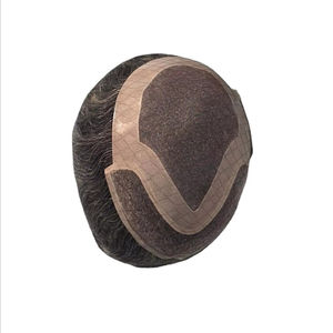 Perruque Taz Hair BD en cheveux humains, ondulée, prothèse, 100% cheveux chinois Remy, toupet à dentelle frontale avec base mono - Product Image 6