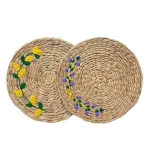 Luxury <b>Round</b> Water Hyacinth Eco-Friendly Mats & Pads <b>Placemat</b> Tray Tableware Home Decor Accessories - Product Image 1