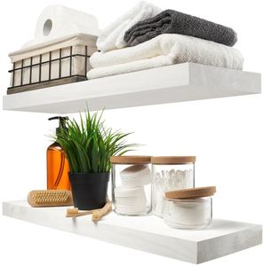 White modern luxury <b>floating</b> wall <b>shelves</b> wall mounted storage shelf for home hotels living room kitchen decor made in india - Product Image 1
