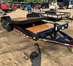 Remorque plateau d'occasion en gros, 40 pieds, avec plancher en acier, taille 7x14, capacité de charge de 14000 kg, remorque utilitaire à plateau - Product Image 2