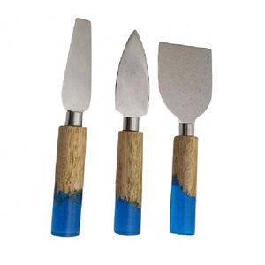 Shining White Marble Handle Stainless Steel Silver Plated Blade <b>Cheese</b> Slicer and Spreader <b>Set</b> for Home - Product Image 3