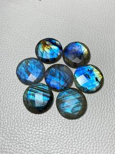 อัญมณีทรงหลังเบี้ยทรงหลวมจากมาดากัสการ์สีน้ำเงินธรรมชาติสำหรับทำเครื่องประดับทอง - Product Image 2