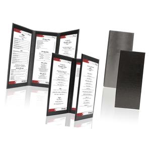 Cubierta de menú de cuero negro hecha a mano Soporte de menú de Restaurante elegante para hoteles y restaurantes - Product Image 1