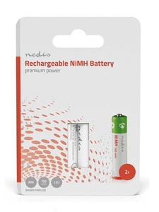 2 pezzi. Batterie ricaricabili Ni-MH-AAA da 700 mAh (Nedis BANM7HR032B) - Product Image 1