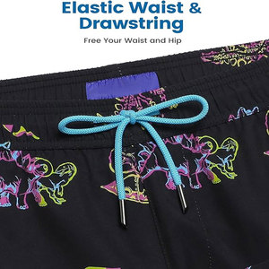 Shorts de bain décontractés pour hommes PERFECT FASHION, 100% coton, séchage rapide, écologiques, respirants, coupe-vent, cordon de serrage, taille mi-haute, personnalisés - Product Image 5