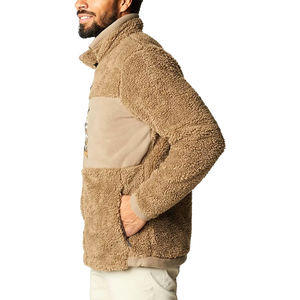 New Luxury Fashionable Premium Quality Wholesale Customizable Canvas Stand Collar High Street Style <b>Sherpa</b> Bomber Jacket For <b>Men</b> - Product Image 4