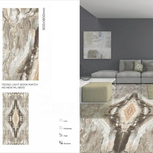 Guangzhou Foshan 900x1800mm Carreaux de porcelaine polis 36x72 Couverture murale 3x6 ft Carreaux de sol Techno Light Book Match Utilisation de la salle de bain - Product Image 1