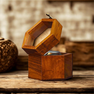 Sang trọng duy nhất hộp đồng hồ cho nam giới tối gỗ hồng mộc du lịch Trường hợp với kính nắp thanh lịch hiển thị đồng hồ & tổ chức quà tặng cho anh ta - Product Image 3