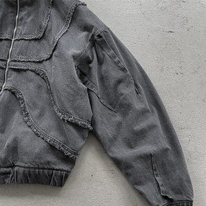 เสื้อมีฮู้ดแบบมีซิปสำหรับผู้ชายกางเกงยีนส์ซักได้ - Product Image 3