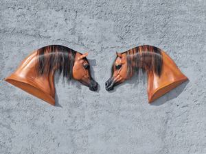 Par de Esculturas de Pared de Cabeza de Caballo Negra en Fibra de Vidrio |   Busto de Caballo Moderno, Arte Decorativo para Escuela, Hogar, Establos y Equitación, Decoración Interior y Exterior - Product Image 3