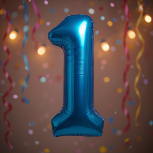Palloncini Numero Party Love Blu N1 100cm Confezione da 12 Pezzi - Product Image 3