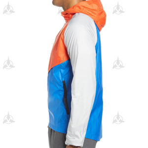 Dernier design 2025, logo personnalisé, veste coupe-vent légère imperméable pour l'extérieur, fermeture éclair avant, col montant, sweat-shirt en coton mélangé pour homme - Product Image 4