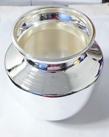 Ustensiles de cuisine traditionnels indiens écologiques et durables en acier inoxydable lourd : Patila, Tope, Topia, Bhaguna, casseroles et marmites