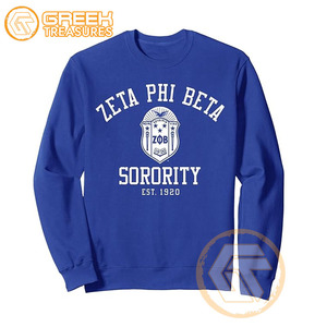 Sweat-shirt d'hiver à col rond pour femmes Zeta Phi Beta, en coton molletonné, uni, brodé sur mesure, vente en gros, vêtements de sororité - Product Image 1