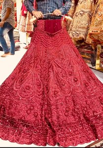 ชุดแต่งกายสำหรับเจ้าสาวดีไซน์ใหม่ปักลาย Chine sequine lehengas ทำงานกับ duppata - Product Image 2