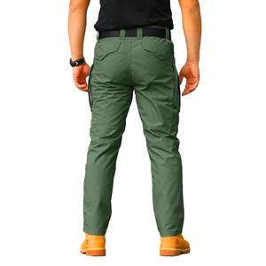 กางเกงคาร์โก้ผ้าใบโพลีเอสเตอร์น้ำหนักเบาใส่ได้ทั้งชายและหญิงมีซิปกันลมสไตล์ด้านหน้าแบนราบสำหรับกลางแจ้งทำงานเดินป่าไซส์ใหญ่พิเศษ - Product Image 3