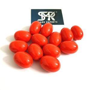 Perles en résine ovale orange pour la fabrication de bijoux perles artisanales polies lisses pour bracelets à bricoler soi-même colliers et accessoires de mode - Product Image 1