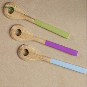 Cuillères à dîner et à salade classiques en bambou plaqué or rose - Durables, écologiques, capacité de 10 ml, ustensiles de cuisine - Product Image 1