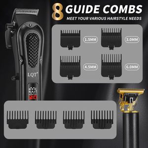 Kit de tondeuses à cheveux et à barbe professionnel sans fil et avec fil, avec lame réglable, kit de toilettage sur batterie - Product Image 5