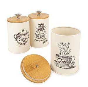 Ensemble de 3 bocaux en métal pour le stockage des aliments, design unique et classique pour le stockage des aliments secs, ustensiles de cuisine, vente en gros, hôtel, restaurant - Product Image 2