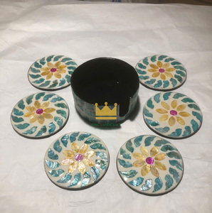 MOP Coaster Ensemble de sous-verres faits à la main avec support Conceptions personnalisées Articles chauds du Vietnam Prix de gros - Product Image 1