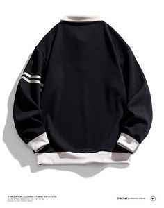 Sudadera de solapa de colores contrastantes de gran tamaño para hombre, ropa de calle de Hip Hop de primavera, sudadera Harajuku, uniforme de béisbol, Sudadera con capucha para hombre - Product Image 6