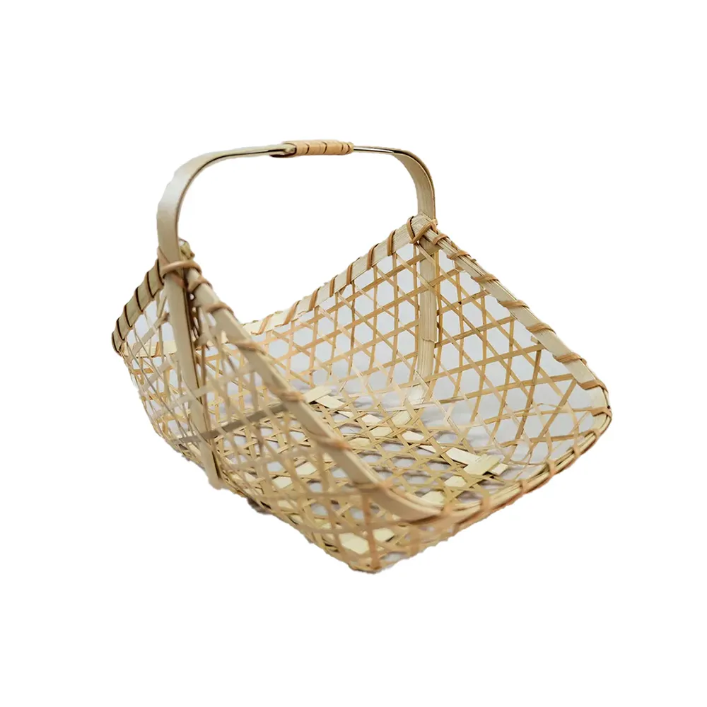 Woven bamboo chips storage baskets Household supplies storage vegetables and fruits baskets Picnic baskets