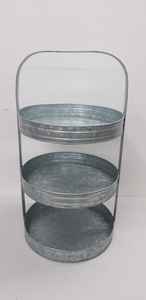 Support à gâteau en métal à 3 niveaux, en fer galvanisé, présentoir à desserts, plateau de service rustique pour boulangerie, fête, mariage - Product Image 5