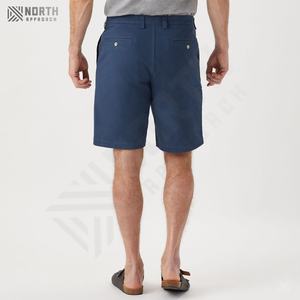 Men's High Quality Casual Cotton Shorts Elastic Waist Knee Length Pants Lace Decoration Solid Pattern Summer <b>Business</b> Style Men - Product Image 3