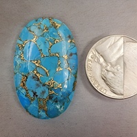 Turquoise Cuivre Bleu Naturel, Cabochon de Coupe Ovale Poli, pour la Fabrication de Bijoux, Tailles Ajustables, pour Bagues DIY, Pierre de Naissance à Changement de Couleur