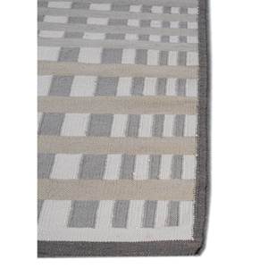 Alfombras de Lana Tejidas Planas Grises y Negras Alhambra ADWL-13129 para Uso Doméstico - Alfombra Rectangular Abstracta a Rayas para Dormitorios y Pasillos - Product Image 4