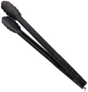 Pinzas para asar a la parrilla, cocina larga, pinzas para barbacoa de acero inoxidable de alta resistencia con empuñaduras de silicona resistentes al calor para servir freír - Product Image 1