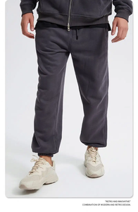 กางเกงวอร์มขายาวผ้าฟลีซสำหรับผู้ชายไซส์ XL กางเกงวอร์มผ้าคอตตอนสีพื้นสำหรับ350gsm - Product Image 4