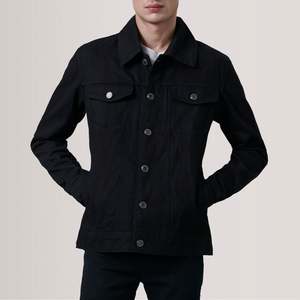 เสื้อแจ็คเก็ตยีนส์สีดำแบบ Trucker ยี่ห้อ Conard พร้อมตกแต่งกระดุม - Product Image 5