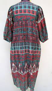 2025 vente en gros Collection cravate teinture longue Maxi col en v demi manches rayonne tissu ample robe avec fente latérale printemps caftans - Product Image 2