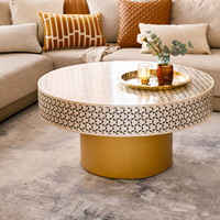 Vente chaude OEM Conçu À La Main Nacre Incrustation Table Basse Personnalisable Meubles De Salon Direct Vietnam Usine HNH
