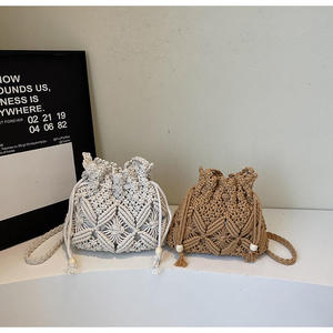 Crochet Cross-border Niche Design Women Spring New Arrival <b>Small</b> Silicone Rope Woven Crossbody Bag Bucket Bag - Product Image 4
