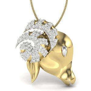 Ishi Diamonds 14K Gold Stamped Bull Lab Grown Diamond Pendant - Product Image 1